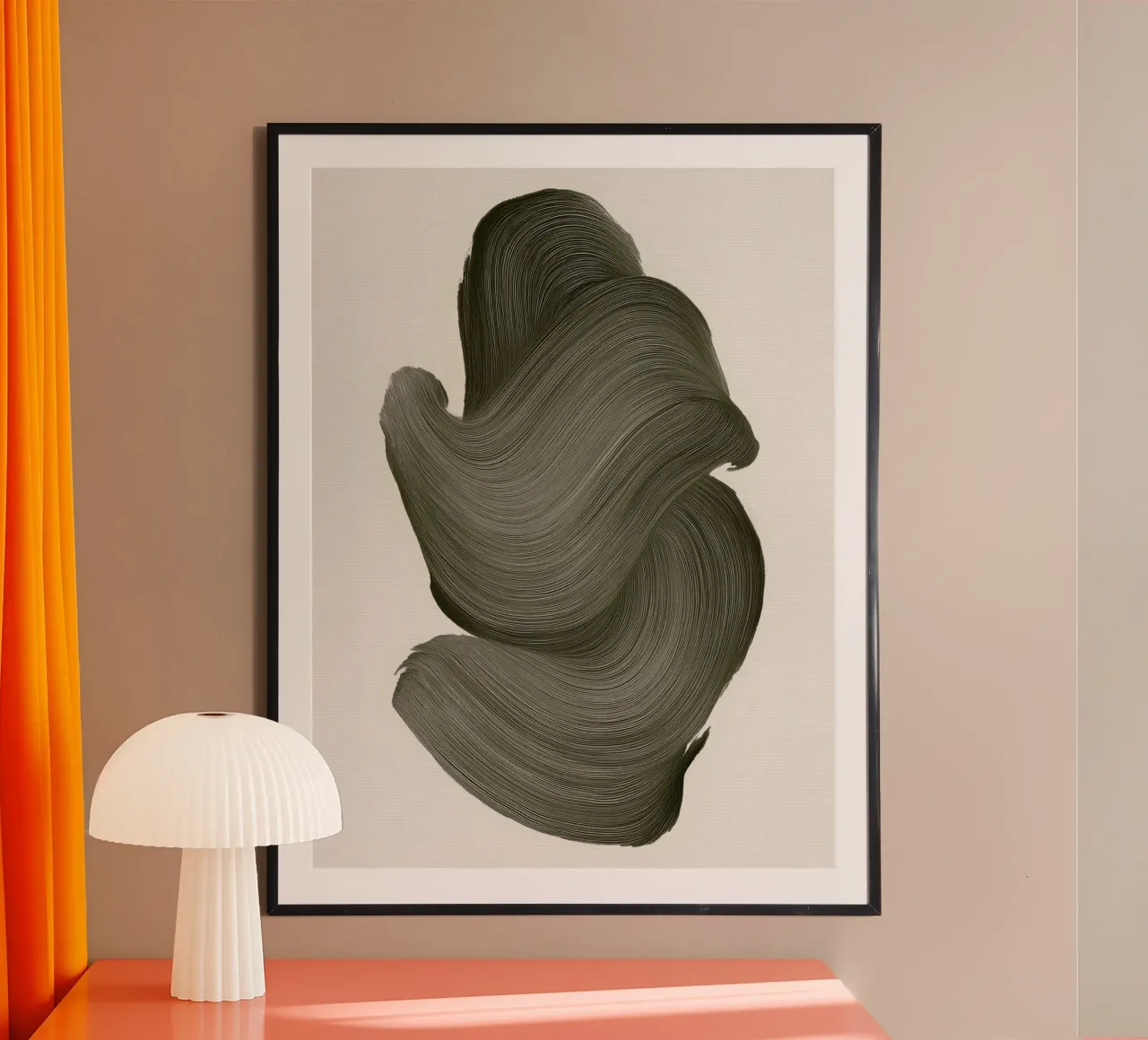 Line Memory No 02 poster with wooden frame by treechild