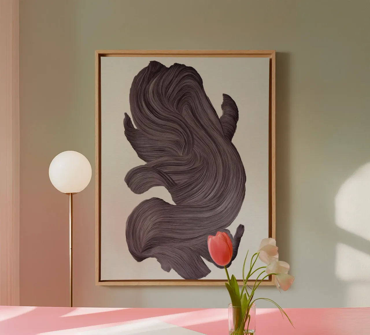 Plum Strokes tela con Cornice a cassetta da treechild