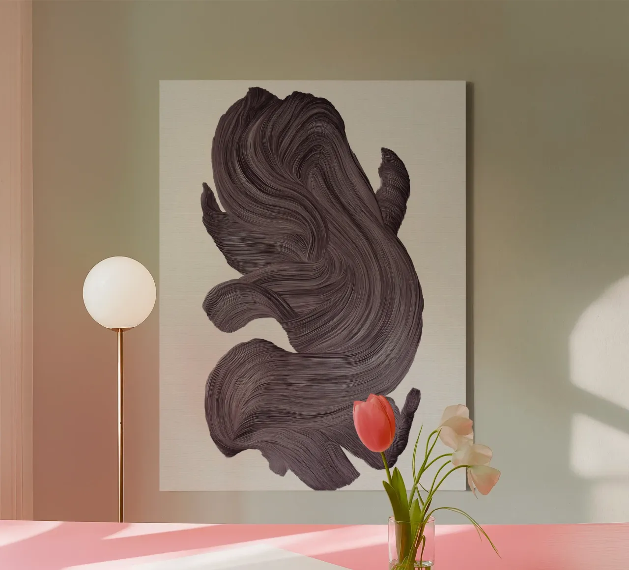 Plum Strokes tela con Cornice a cassetta da treechild