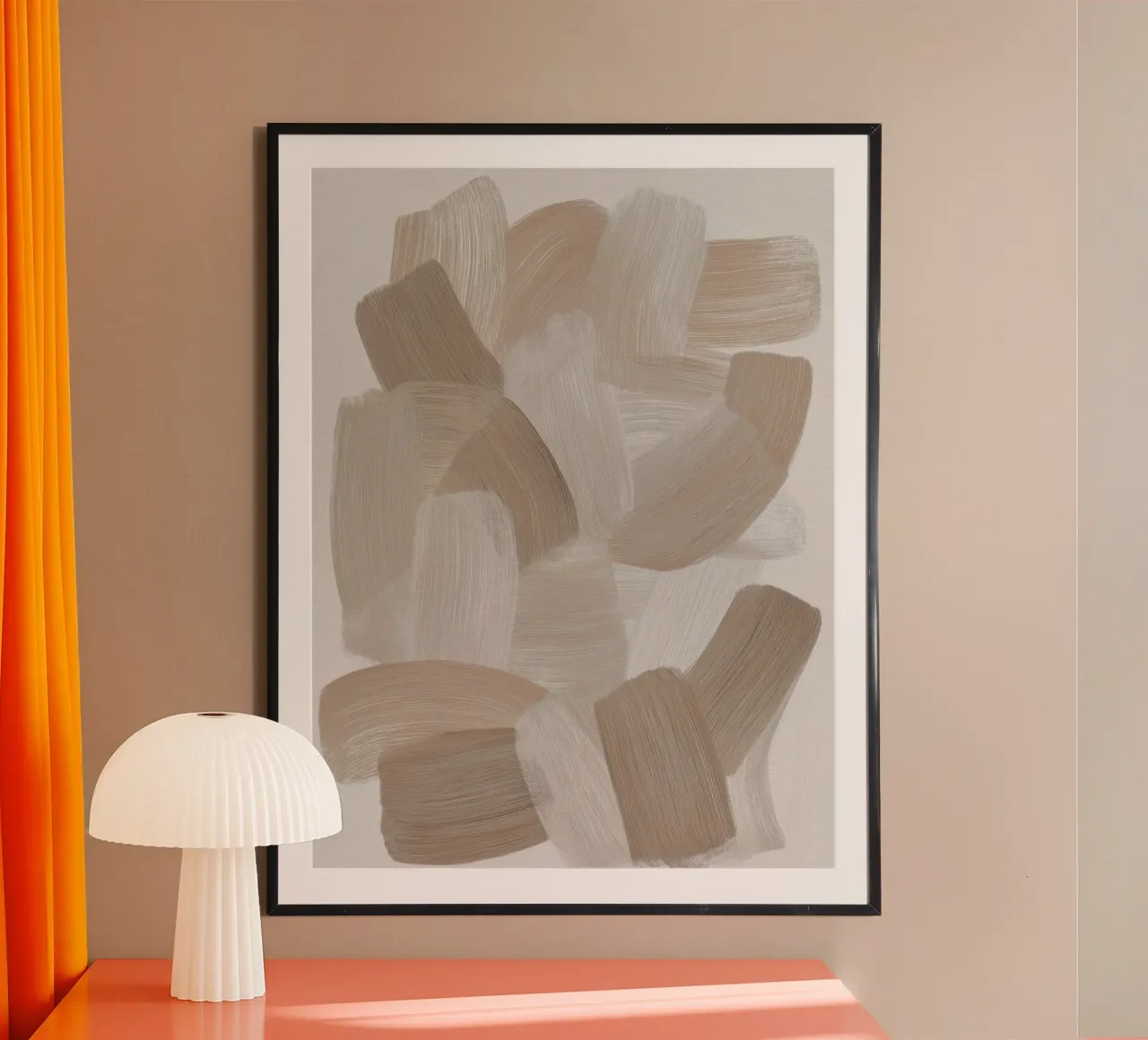 Dune Strokes poster con telaio in alluminio da treechild