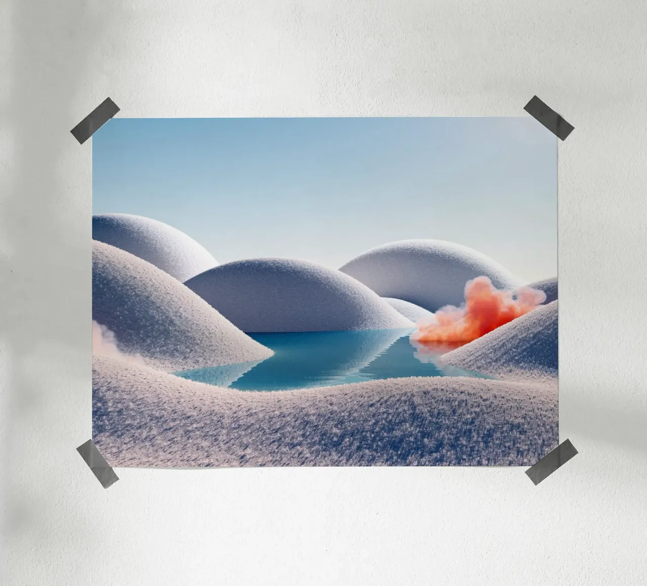 Snow wallpaper poster con telaio in alluminio da Musadad Shop