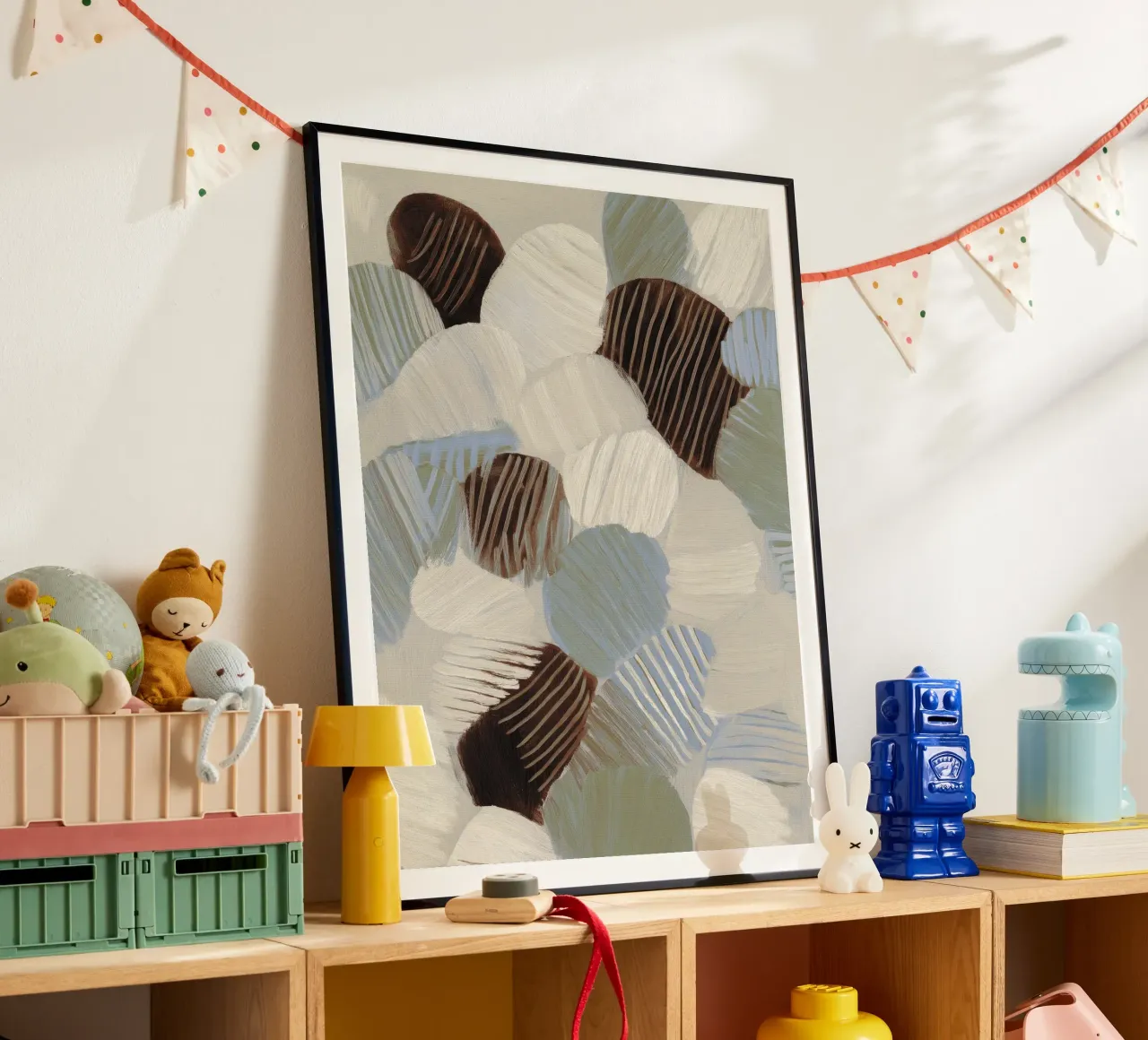 Fossil Leafs poster con telaio in plastica da treechild