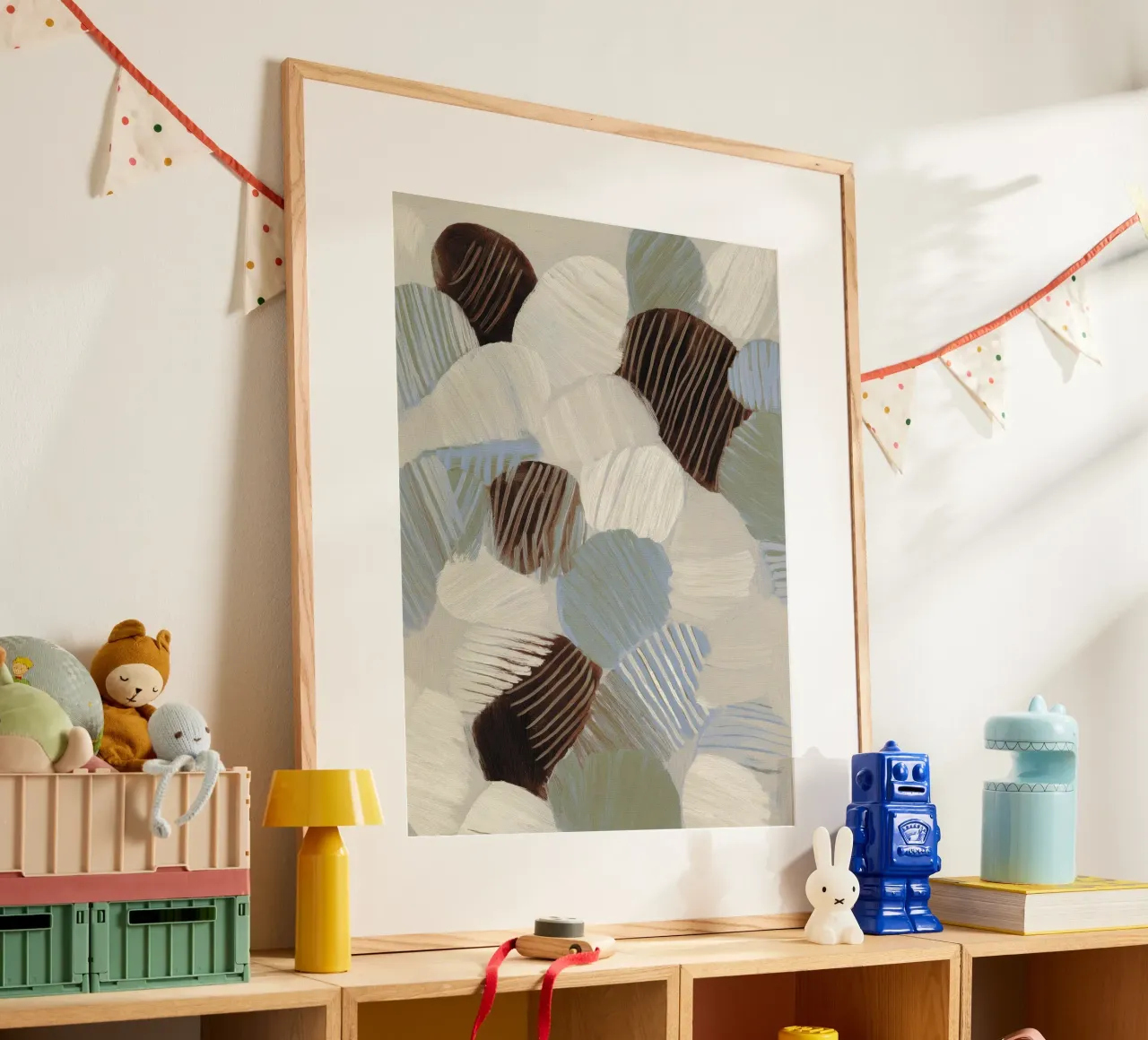 Fossil Leafs poster con telaio in plastica da treechild