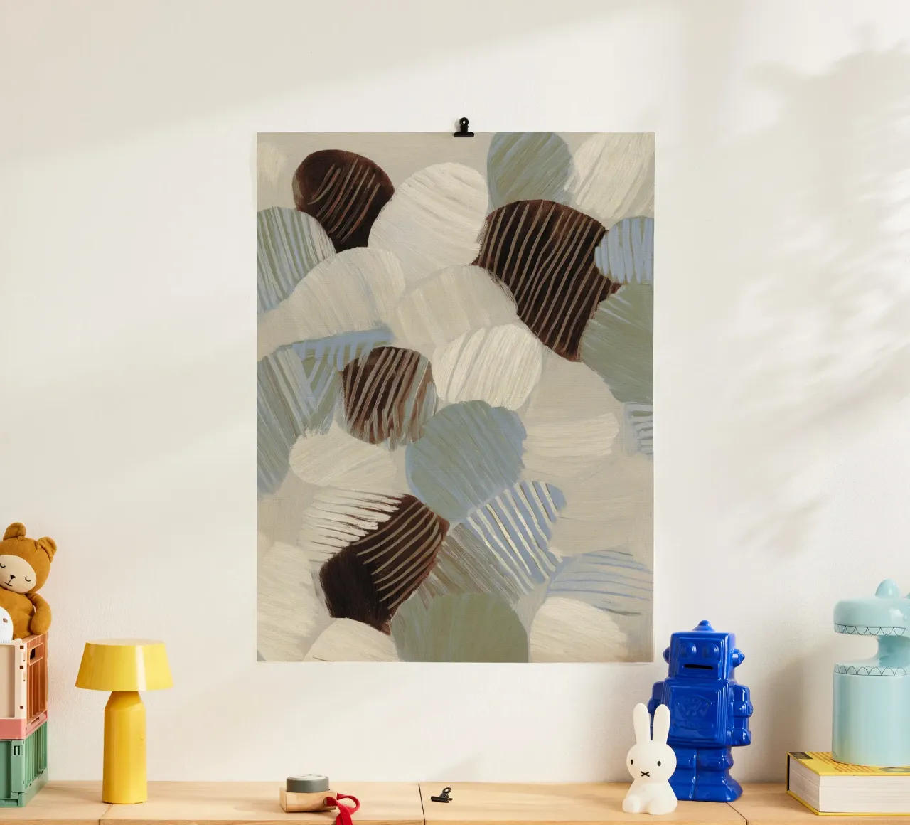 Fossil Leafs poster con telaio in plastica da treechild