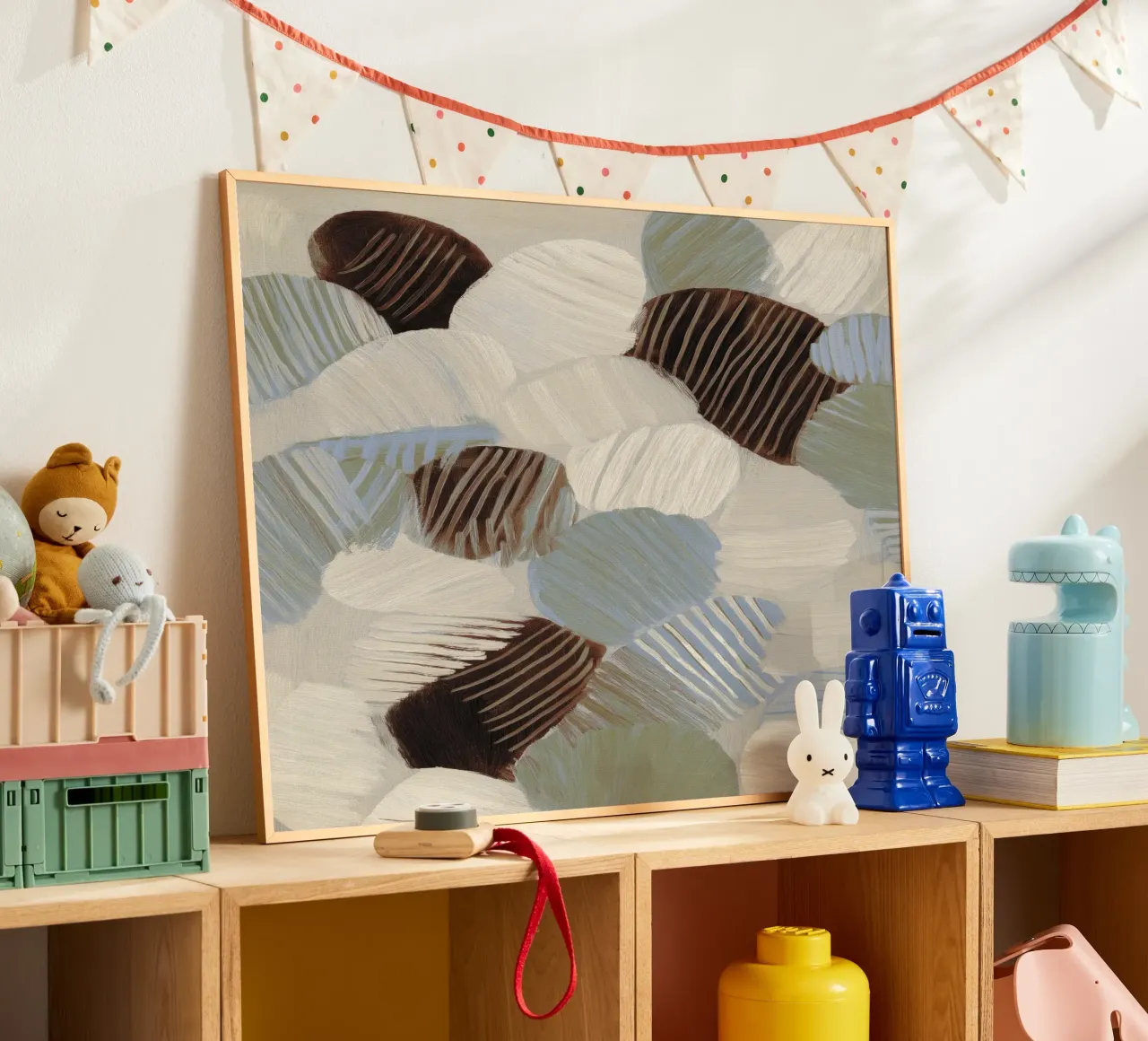 Fossil Leafs poster con telaio in plastica da treechild