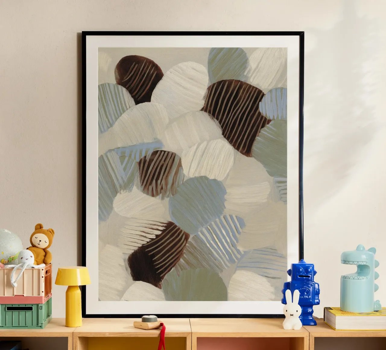 Fossil Leafs poster con telaio in plastica da treechild