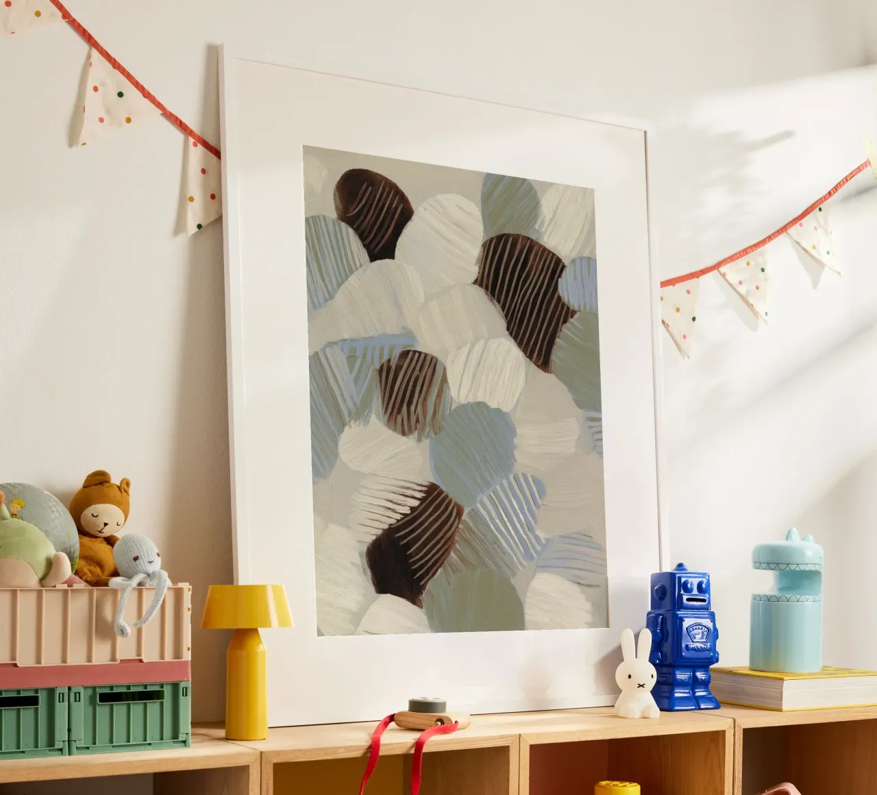 Fossil Leafs poster con telaio in plastica da treechild