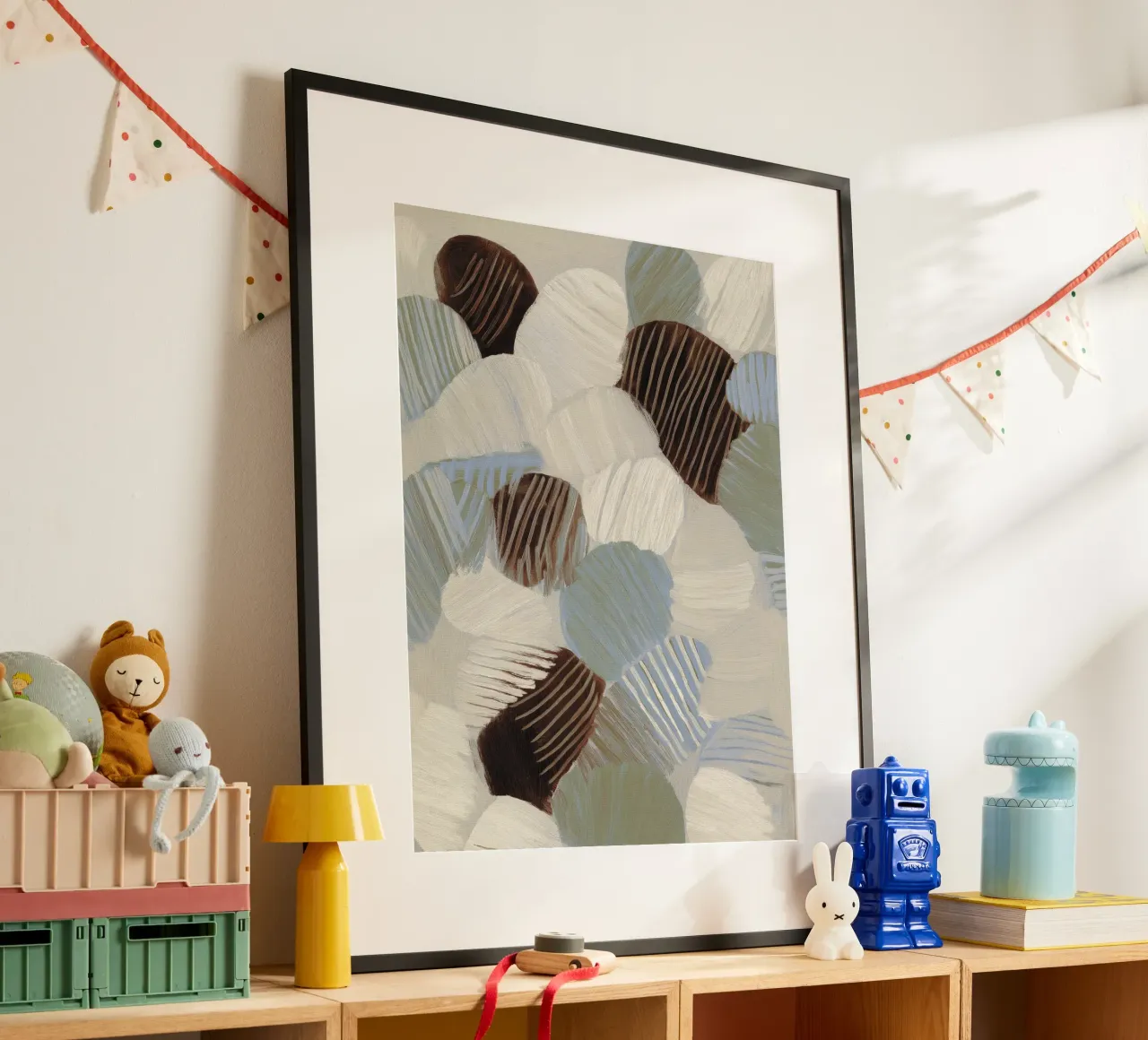 Fossil Leafs poster con telaio in plastica da treechild