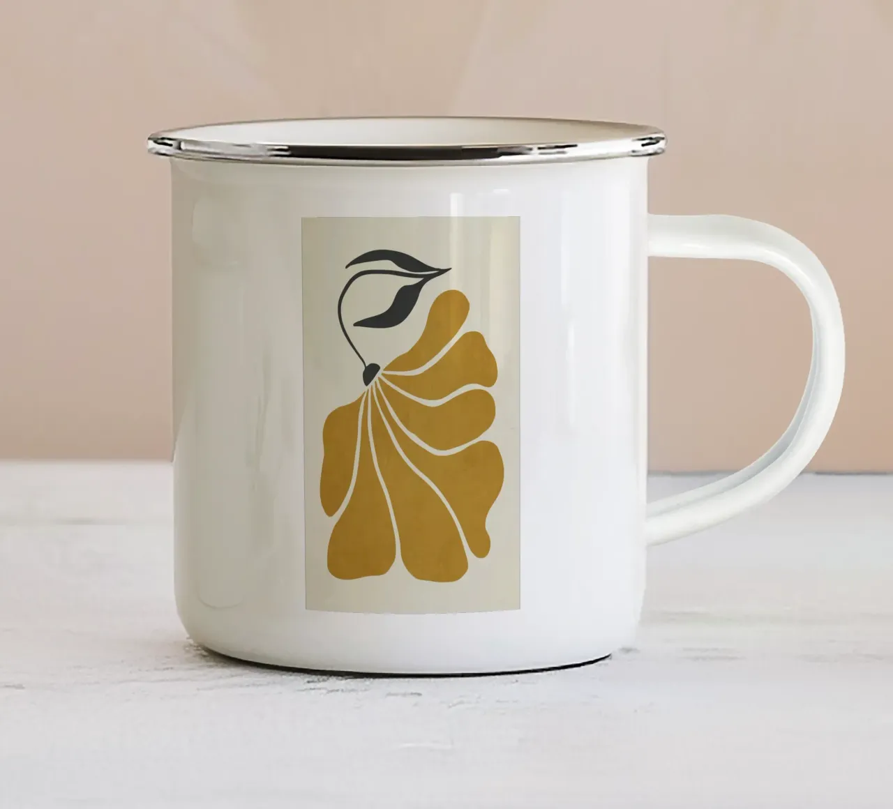 Fiore giallo organico II tazza in smalto da robertmotoiart