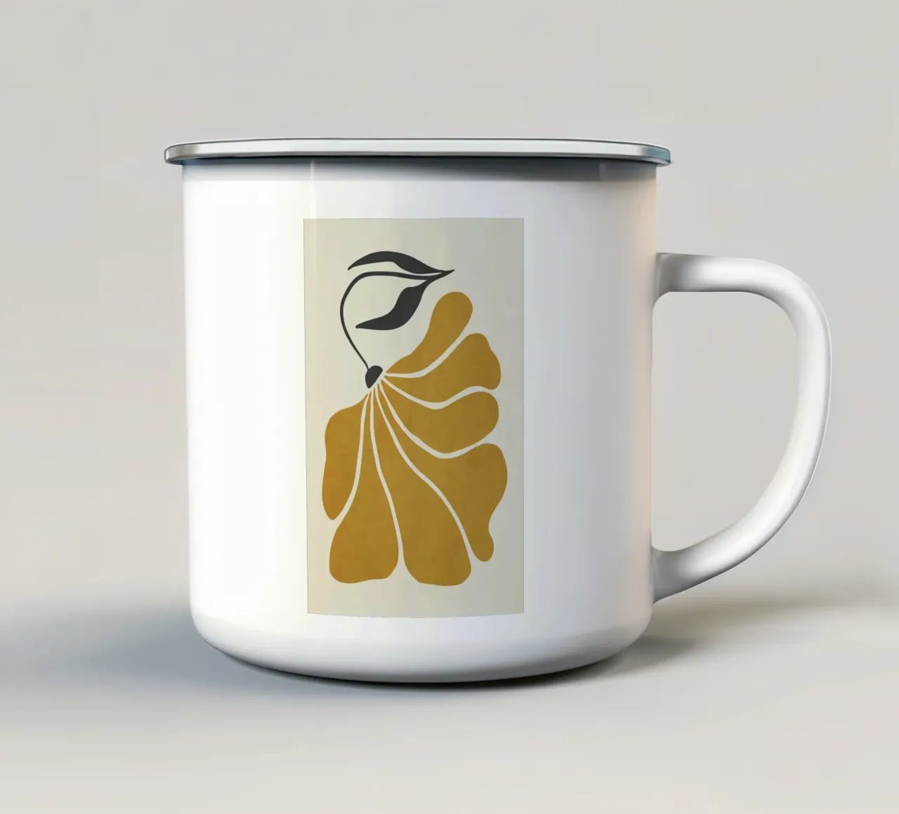Fiore giallo organico II tazza in smalto da robertmotoiart