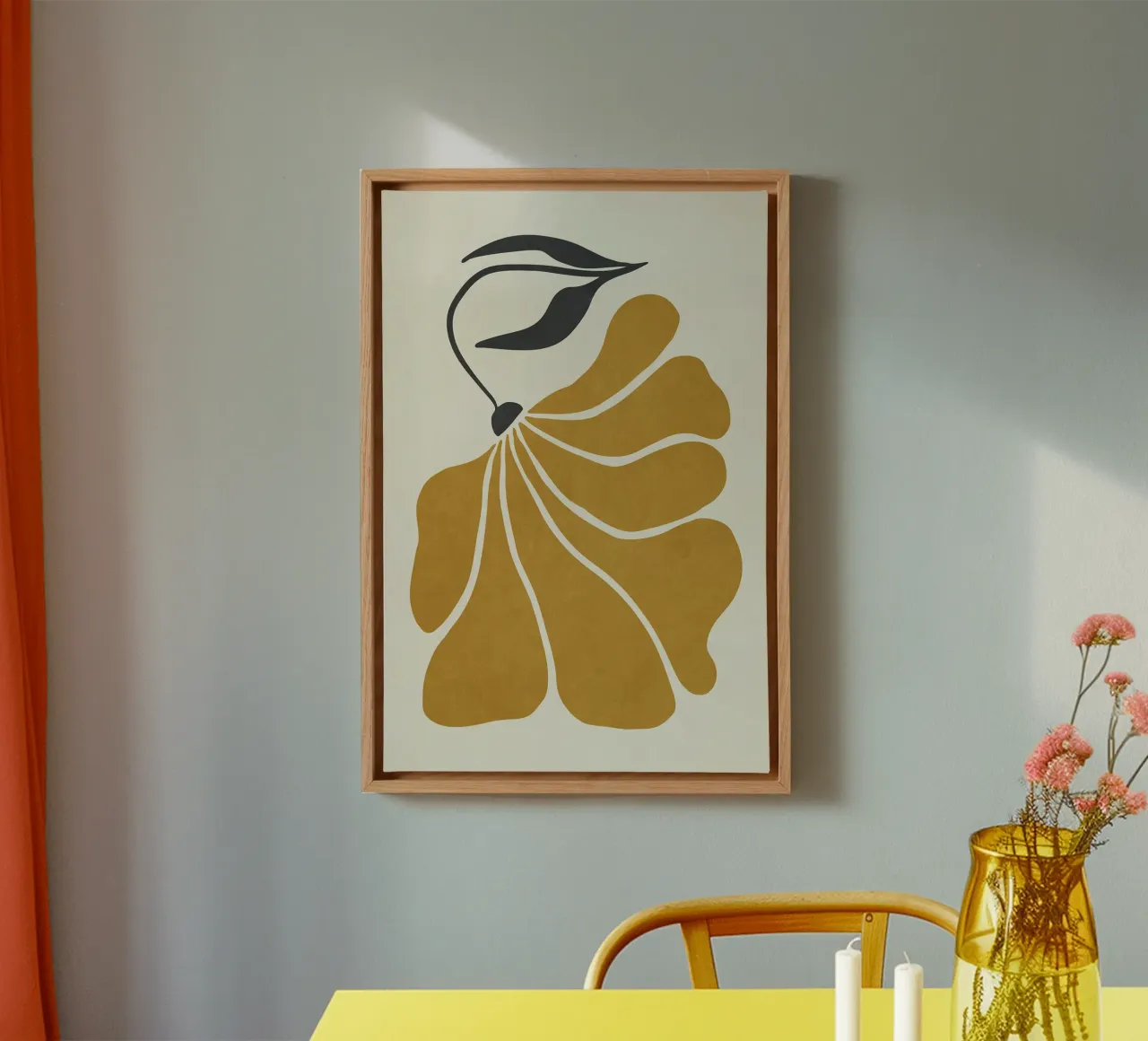 Fleur jaune biologique II toile avec Caisse américaine de robertmotoiart