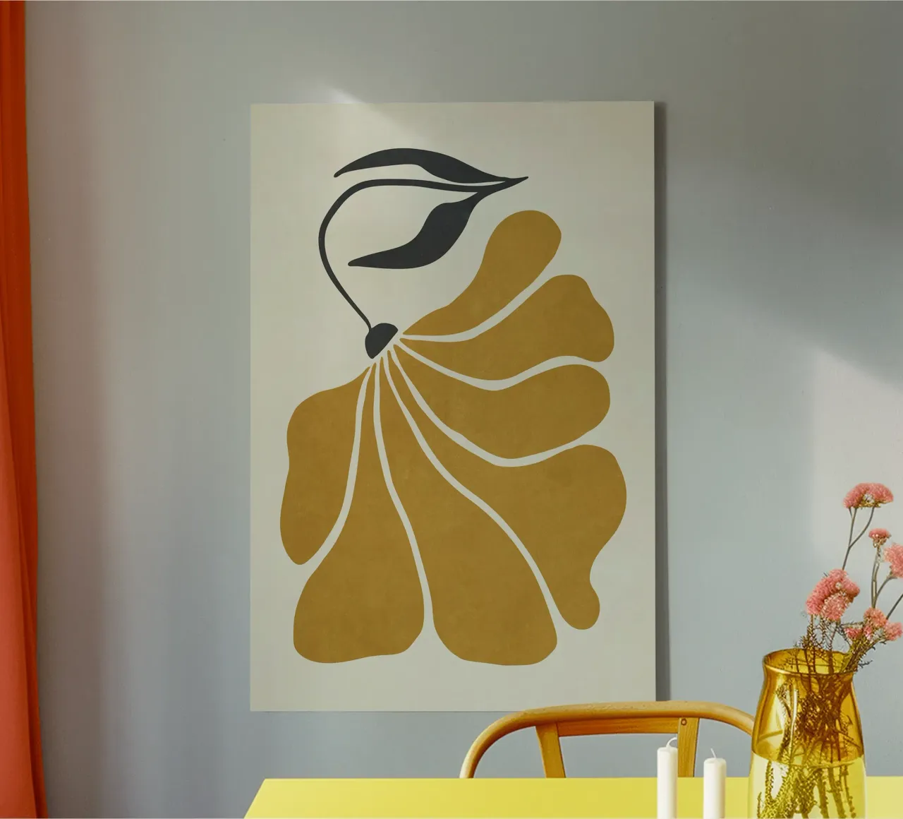 Fleur jaune biologique II toile avec Caisse américaine de robertmotoiart