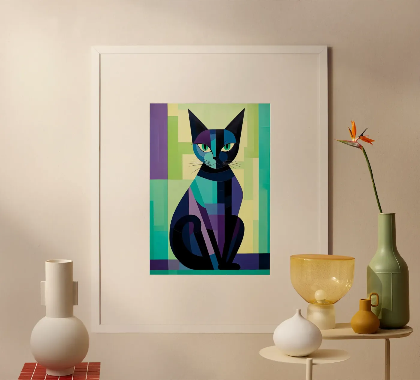 Geometric Cat poster by Arjun