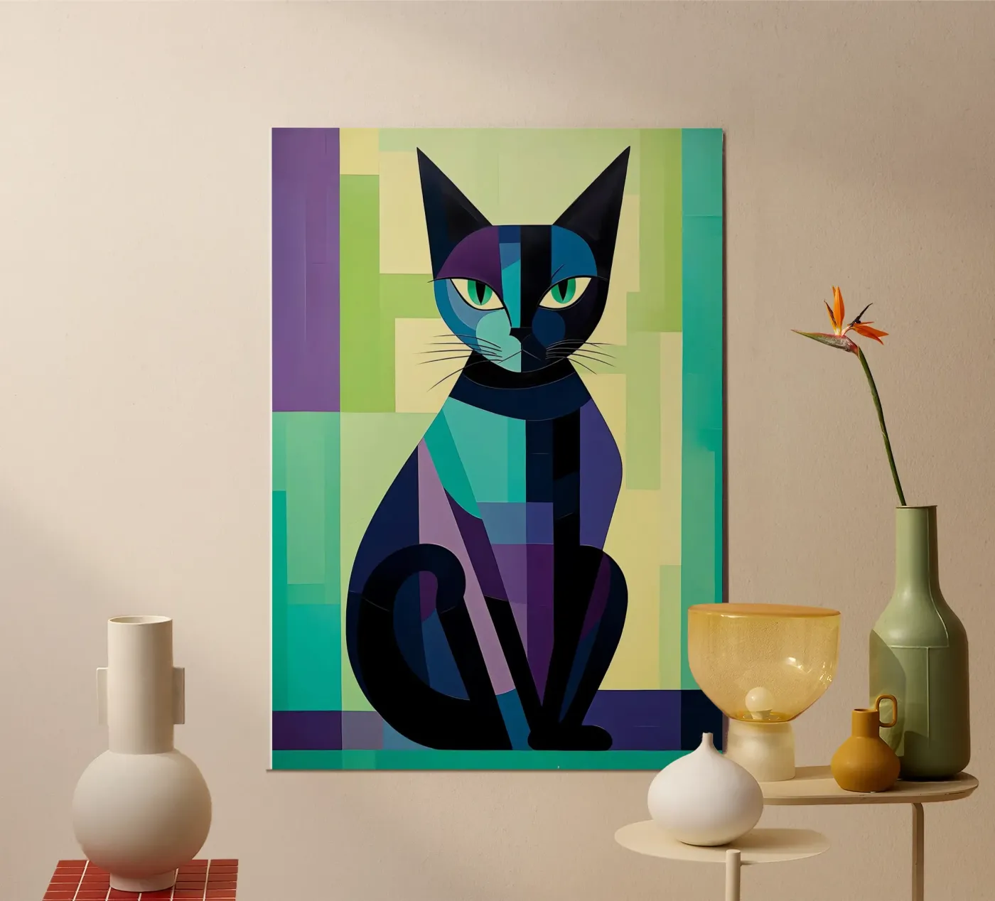 Geometric Cat poster by Arjun