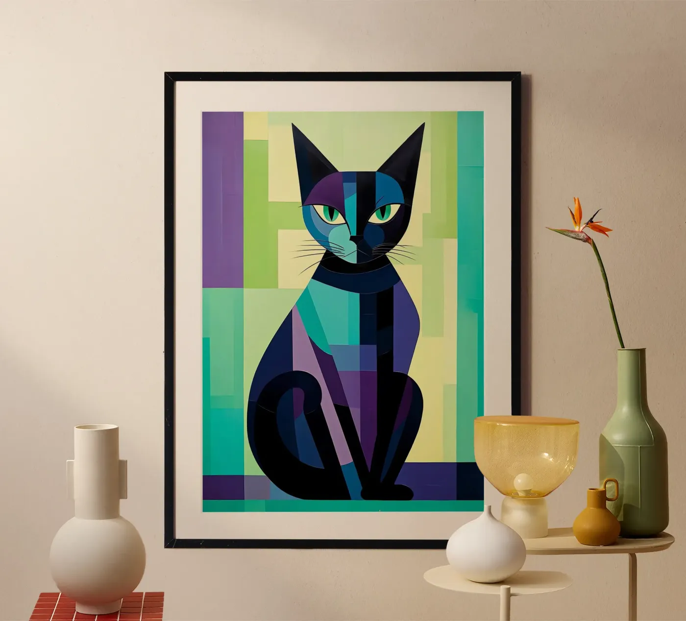 Geometric Cat poster by Arjun