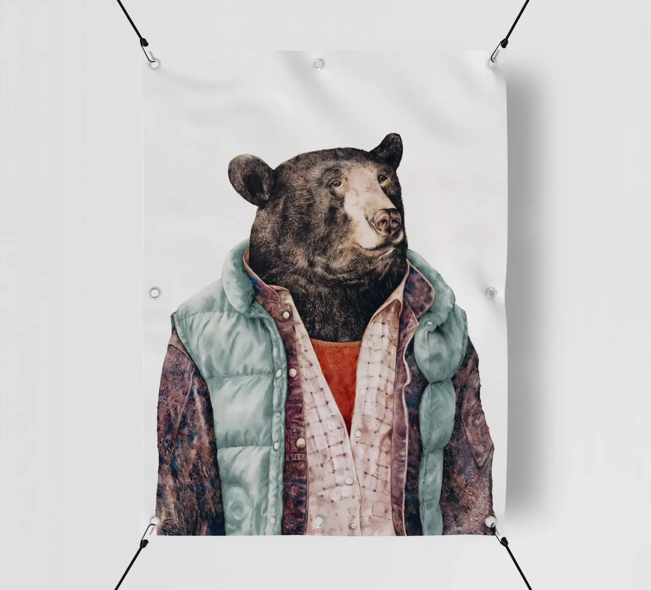 Black Bear Green pvc cover by Animal Crew