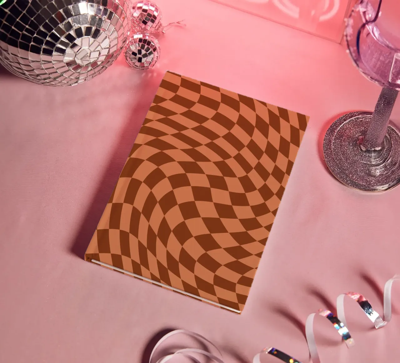 Wavy checker 21 notebook by Little Dean