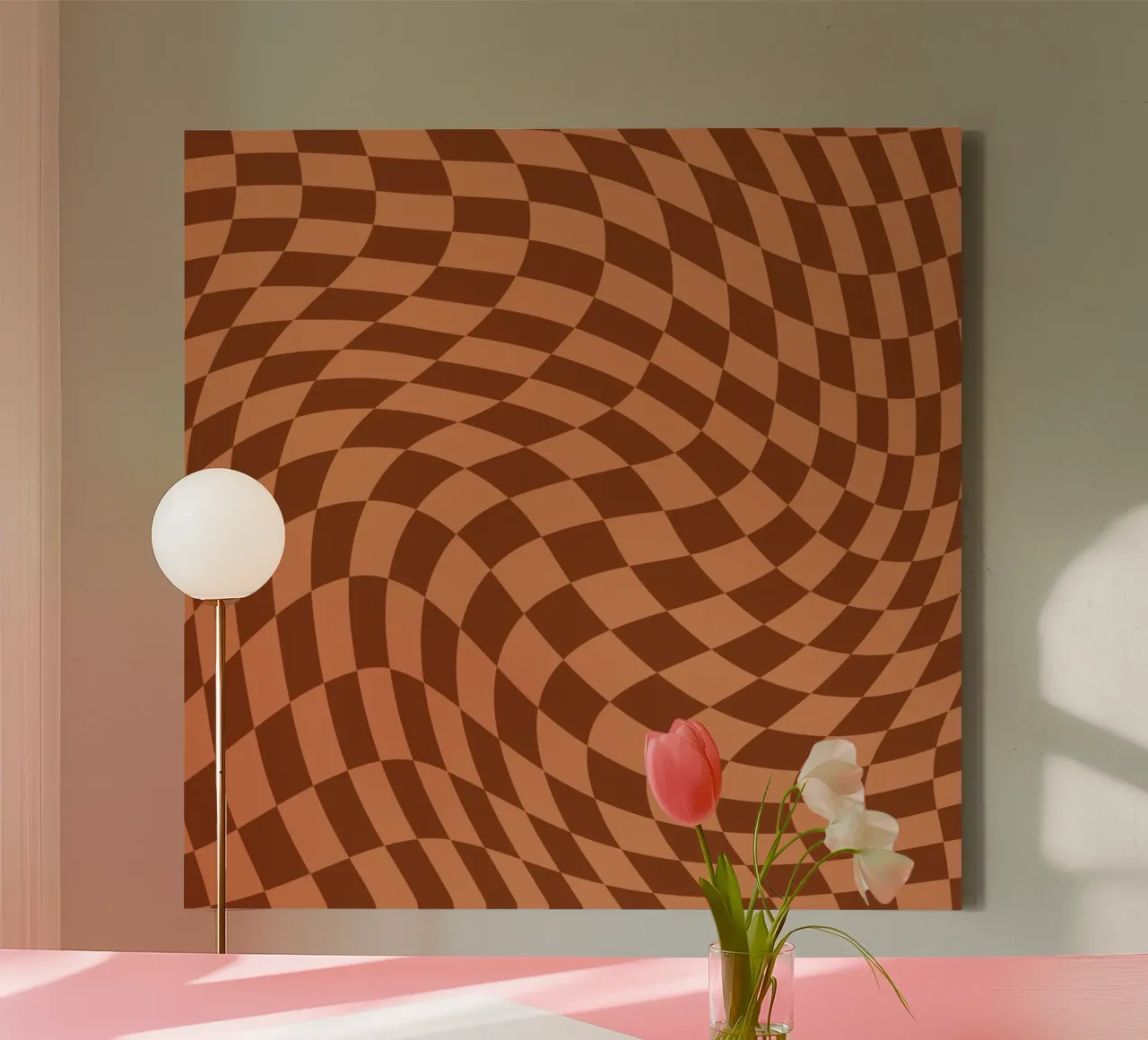 Golvende checker 21 canvas van Little Dean