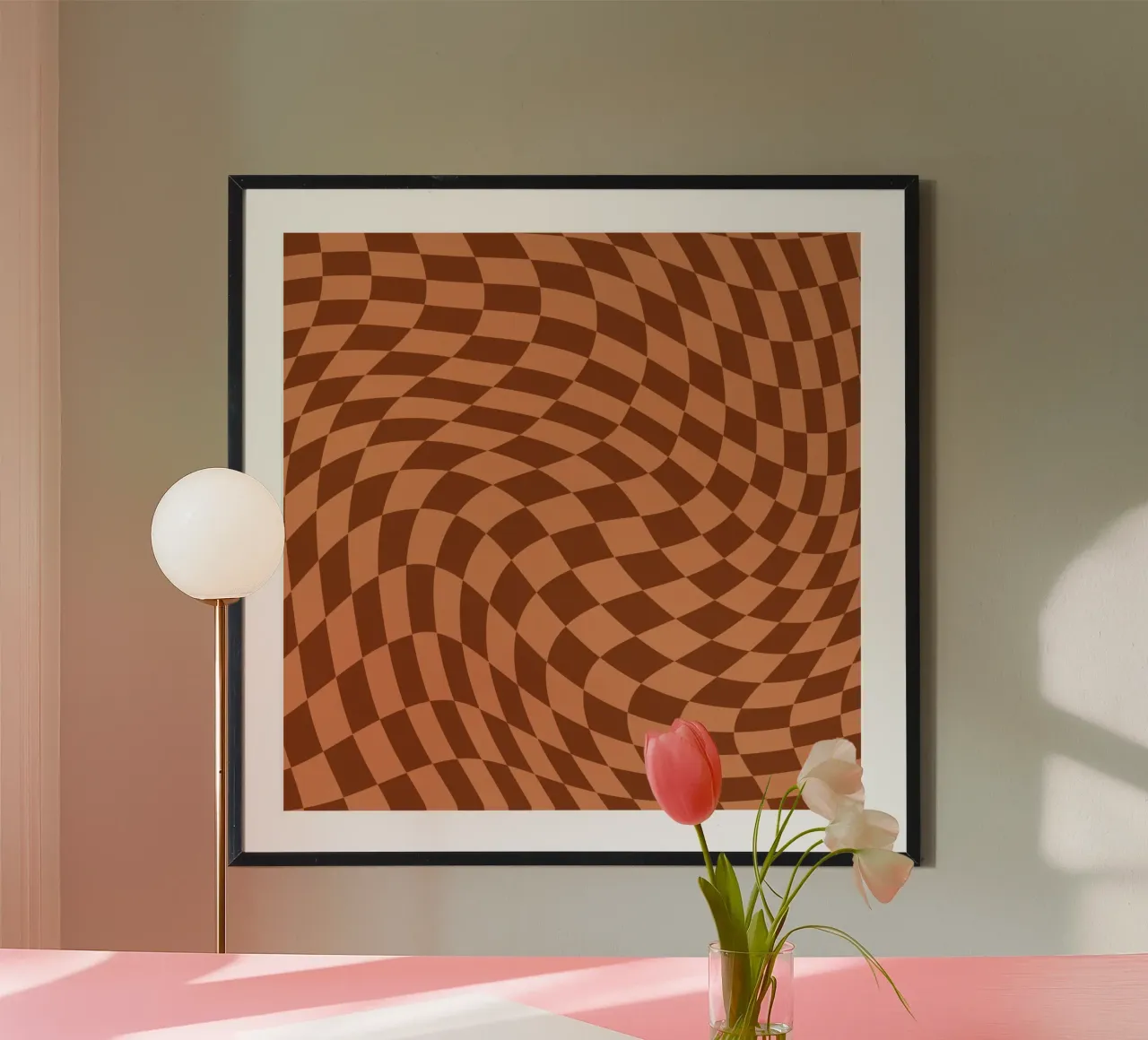 Dama ondulata 21 poster con telaio in legno da Little Dean