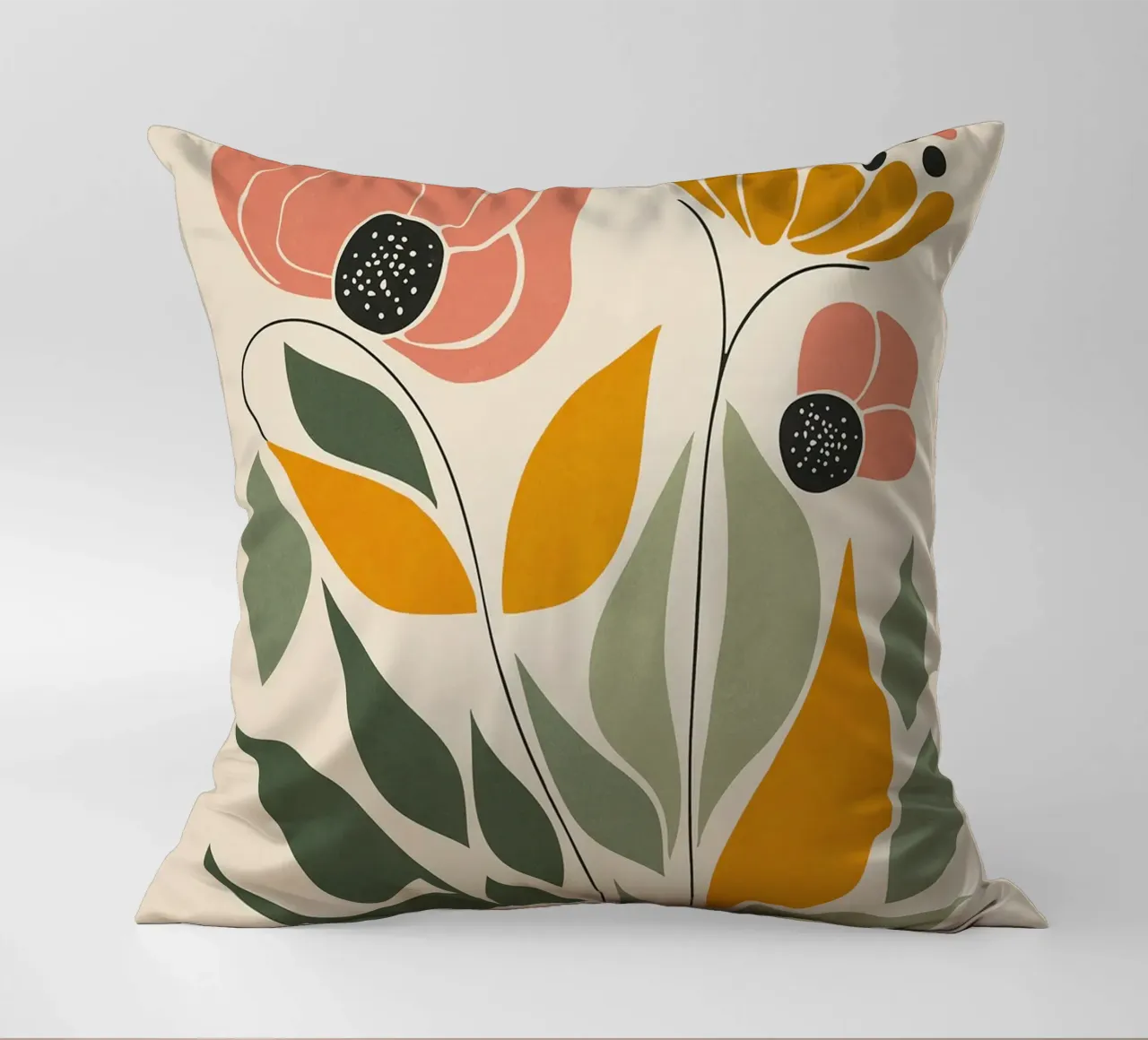 Rosa Arancione Floreale cuscino da robertmotoiart