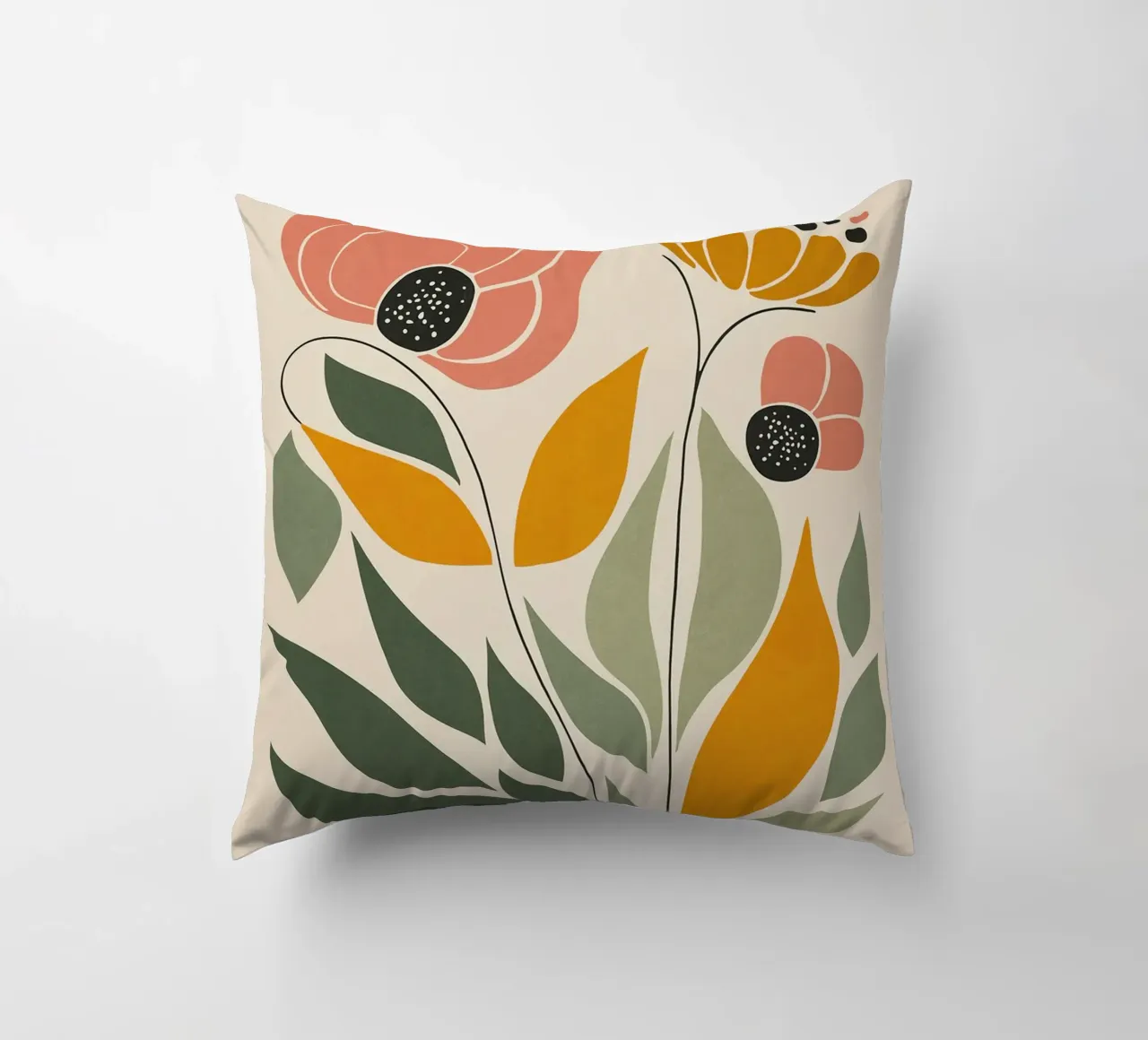 Rosa Arancione Floreale cuscino da robertmotoiart