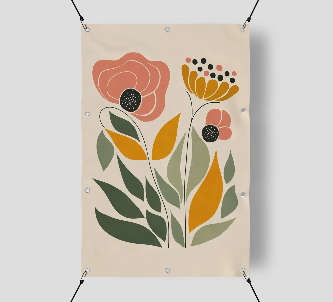 Rosa Arancione Floreale telo in pvc da robertmotoiart