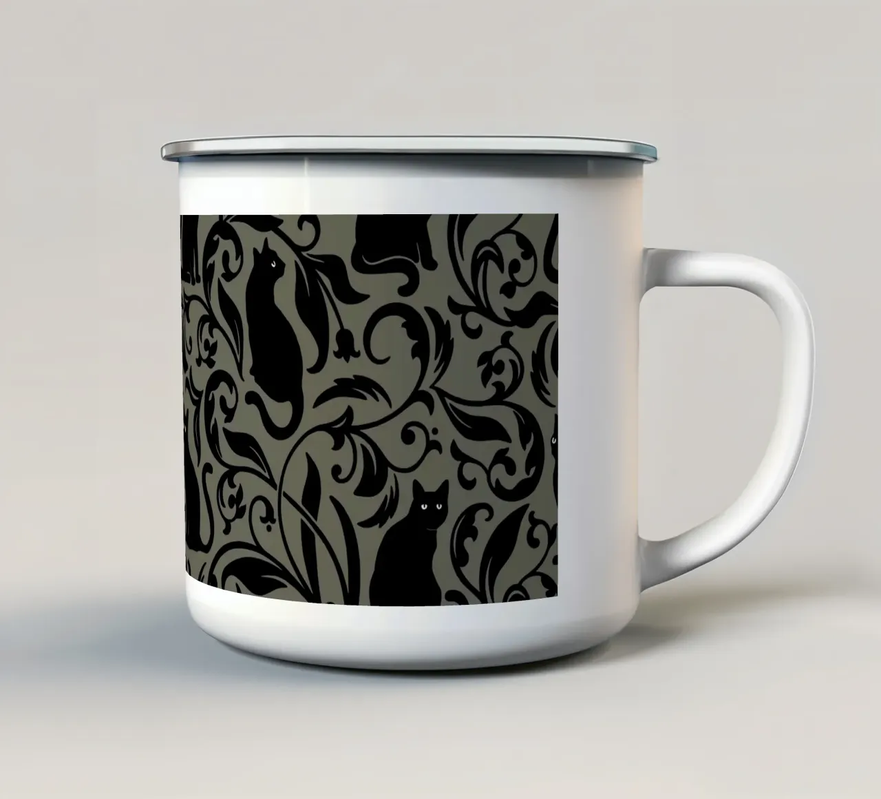 Black Cats III tazza in smalto da Vivi Nicolin