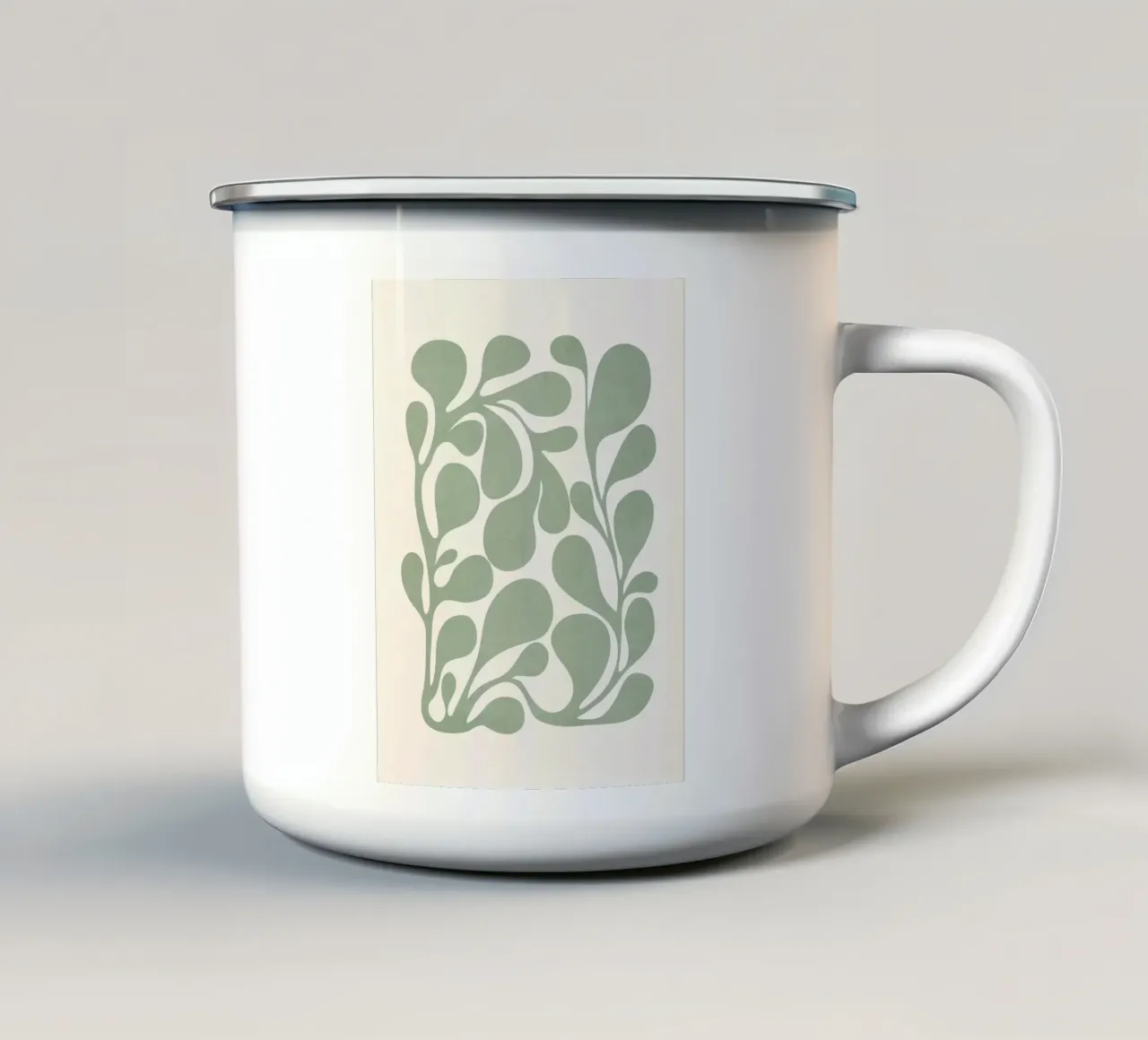 Pianta verde salvia tazza in smalto da robertmotoiart