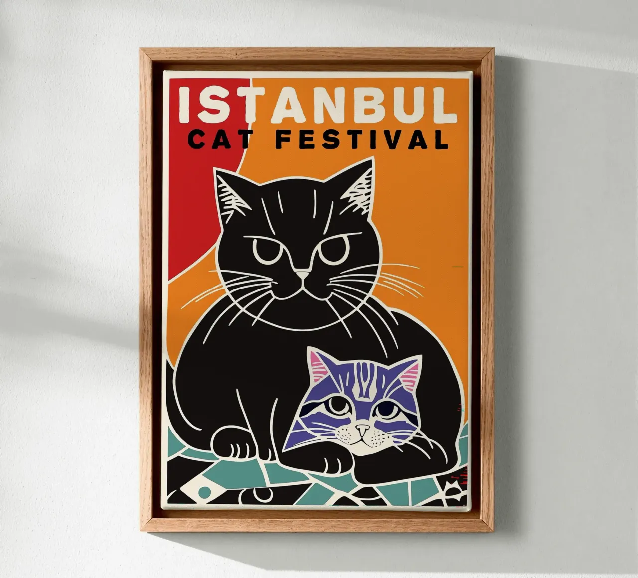Festival dei gatti di Istanbul tela con Cornice a cassetta da Arjun