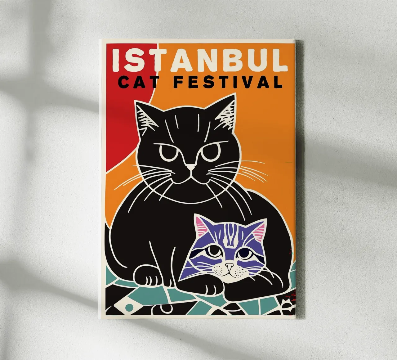 Festival dei gatti di Istanbul tela con Cornice a cassetta da Arjun
