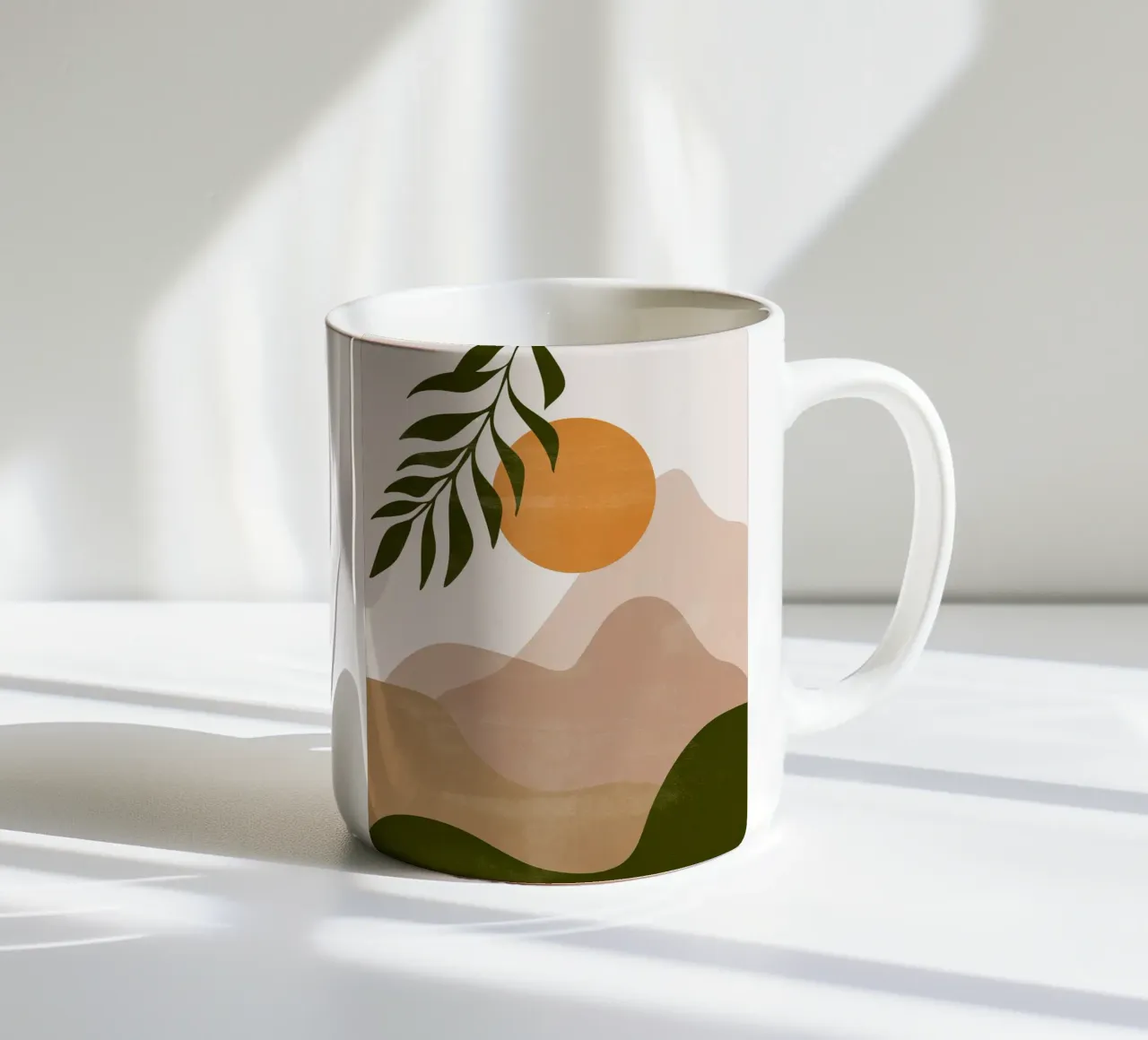 Tramonto in montagna II tazza in ceramica da lennytravers