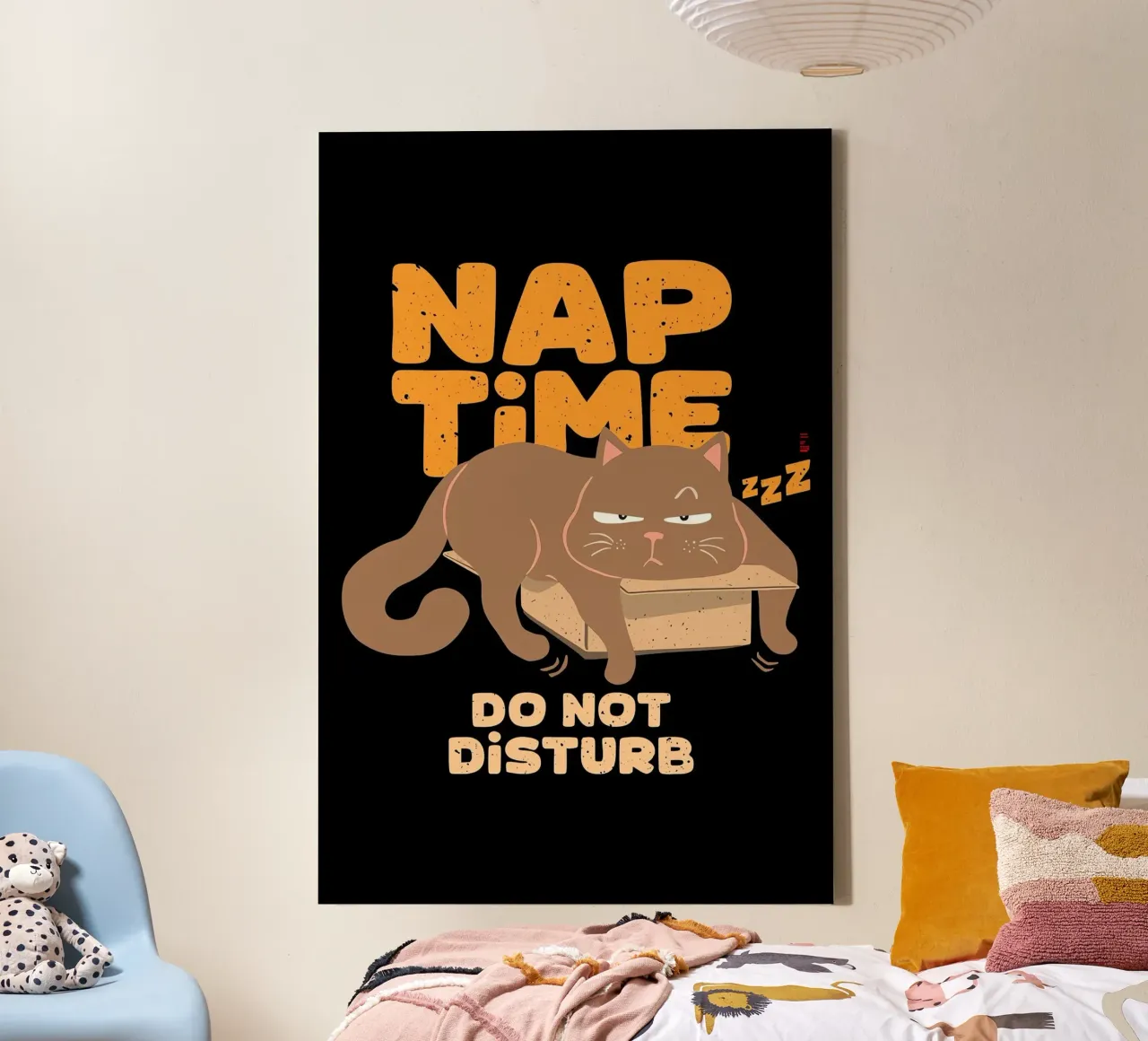 Nap Time do not Disturb canvas with Floater frame by Arjun