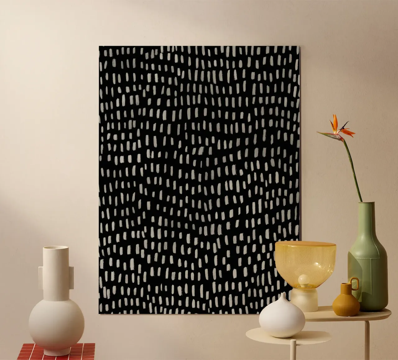 Tiny Strokes poster con telaio in alluminio da treechild
