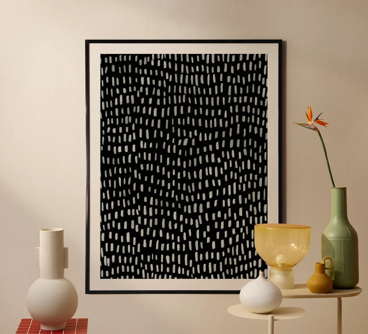 Tiny Strokes poster con telaio in alluminio da treechild