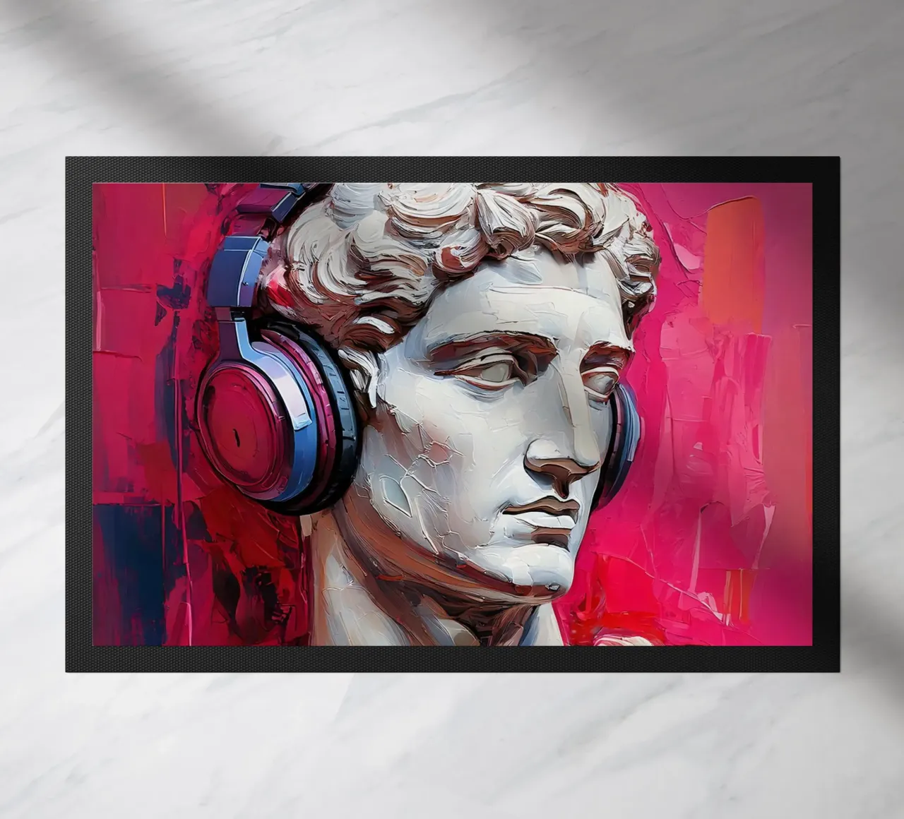 Ritratto Pop Art Scultura con cuffie Michelangelo David zerbino da Take Your Art BV