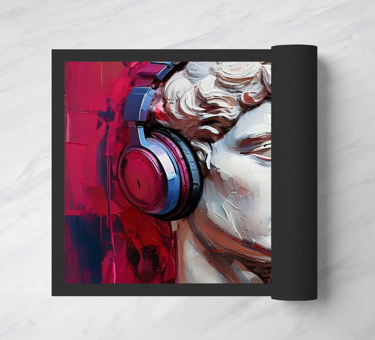 Ritratto Pop Art Scultura con cuffie Michelangelo David zerbino da Take Your Art BV