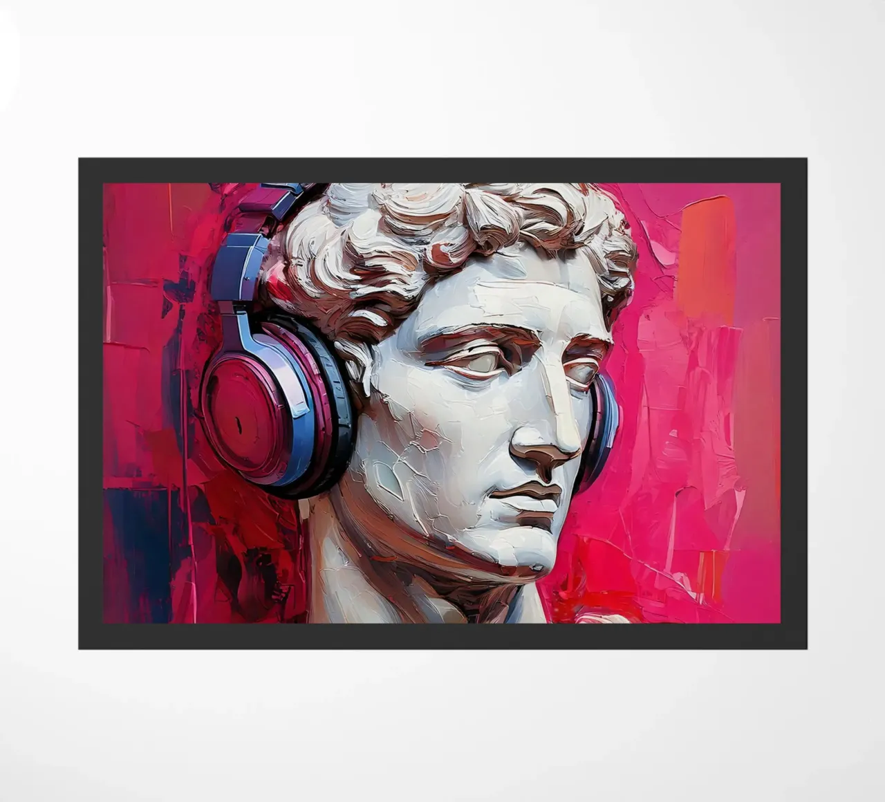 Ritratto Pop Art Scultura con cuffie Michelangelo David zerbino da Take Your Art BV