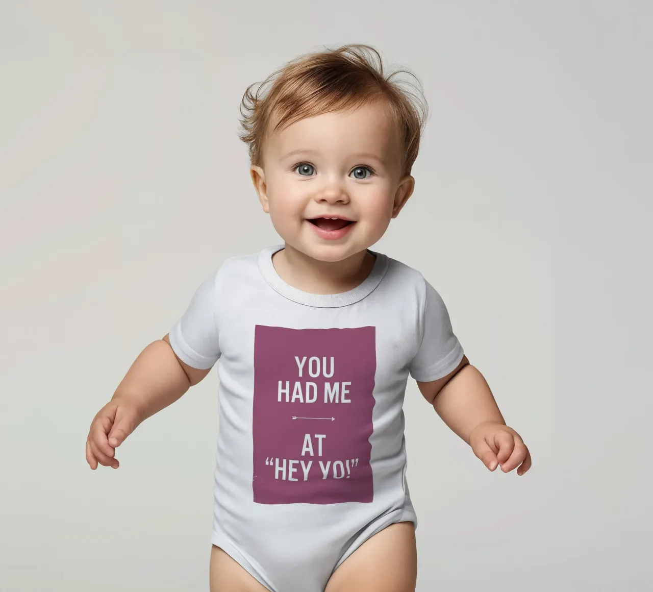Hey Yo short-sleeve baby romper by LeDieg