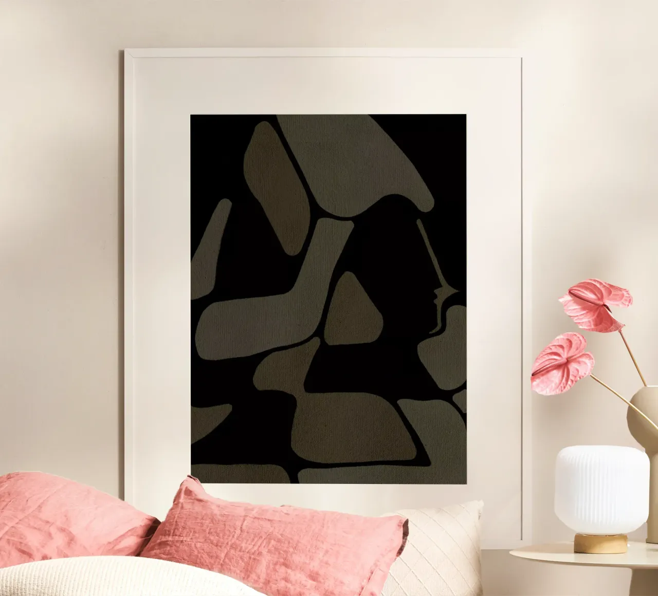 Inner Stillness 1 poster con telaio in alluminio da Shatha Al Dafai