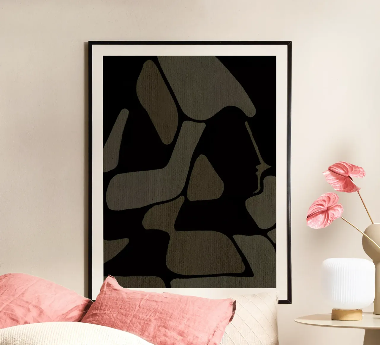 Inner Stillness 1 poster con telaio in alluminio da Shatha Al Dafai