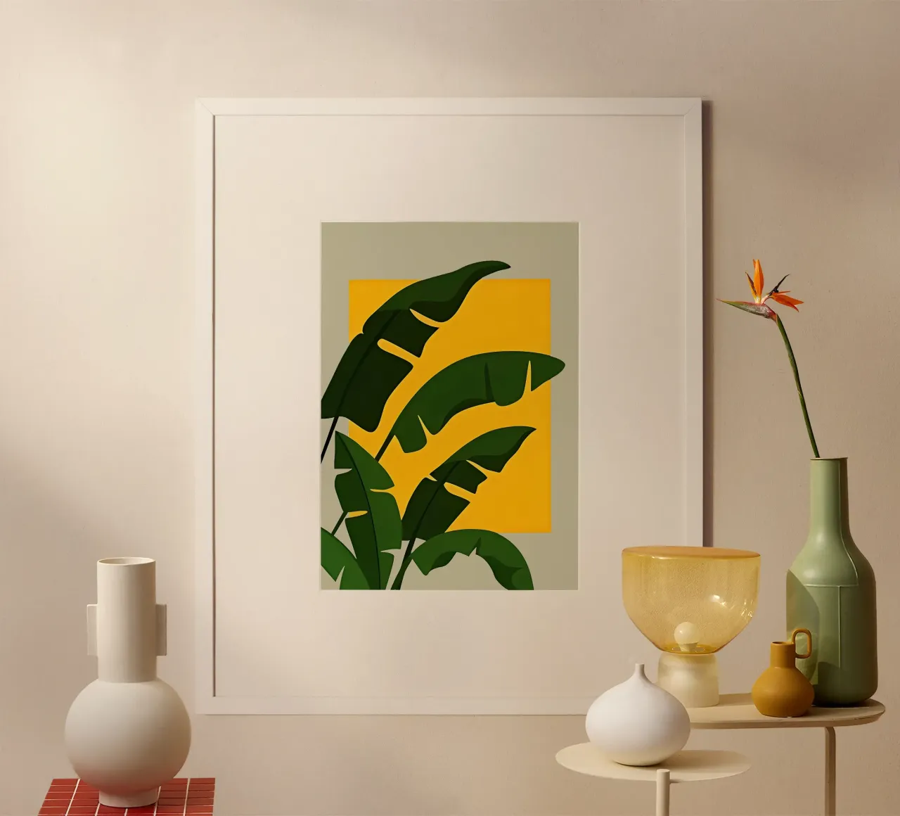 Banana Leaf poster con telaio in plastica da Jose