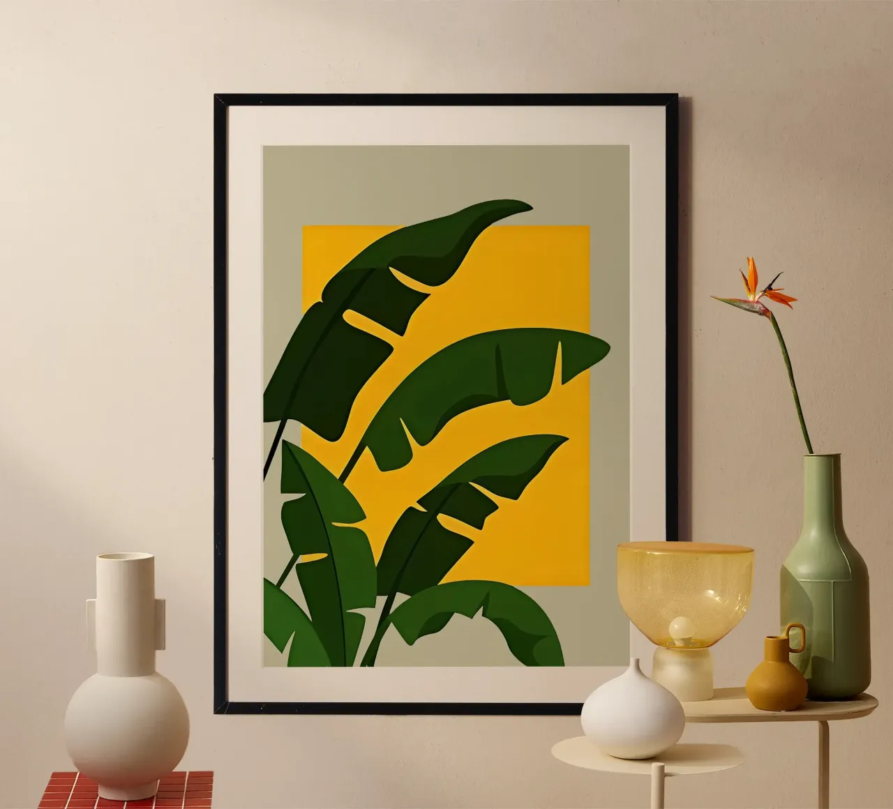 Banana Leaf poster con telaio in plastica da Jose