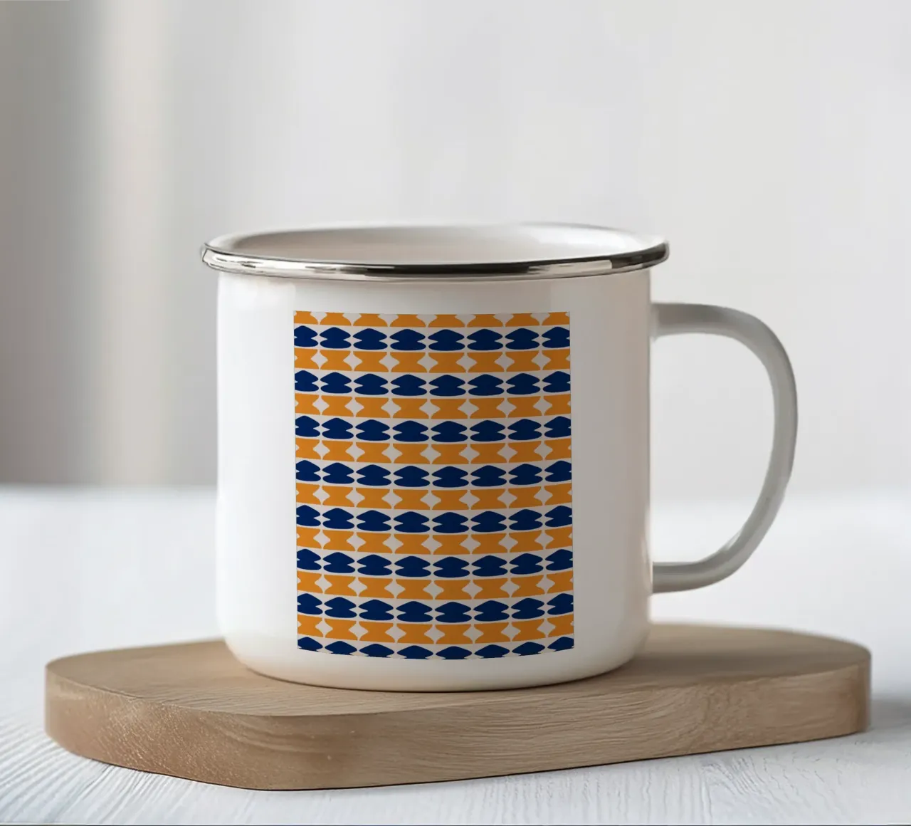 Repetitive pattern 04 enamel mug by Little Dean