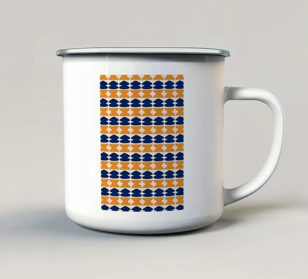 Repetitive pattern 04 enamel mug by Little Dean
