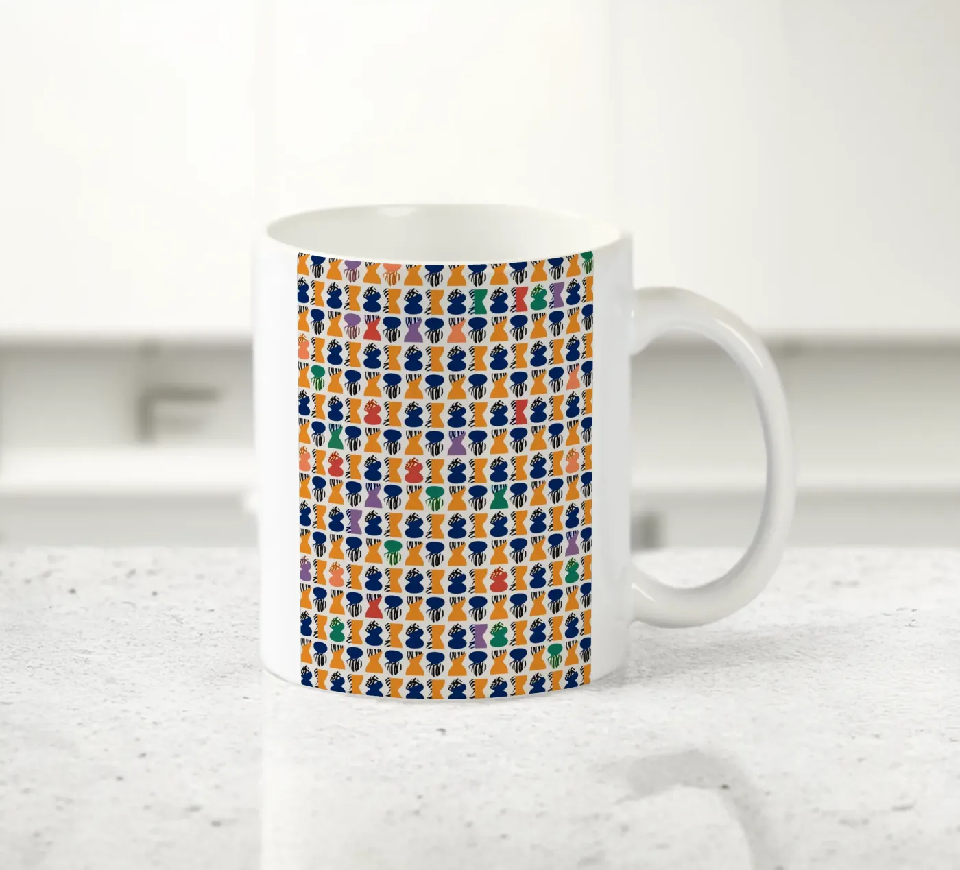 Repetitive pattern 06 ceramic mug by Little Dean