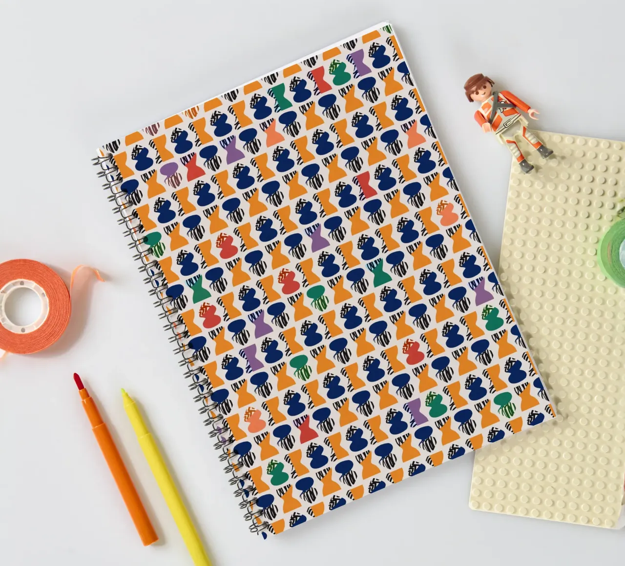 Repetitive pattern 06 spiral notebook by Little Dean