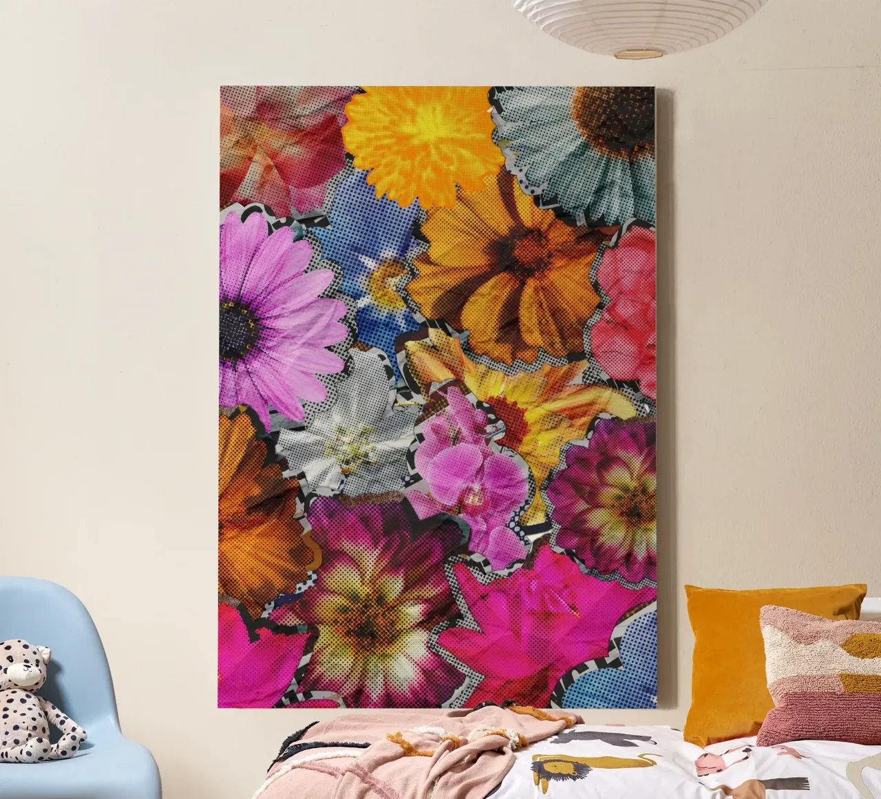 Flower power tela con Cornice a cassetta da RS LAB STUDIO