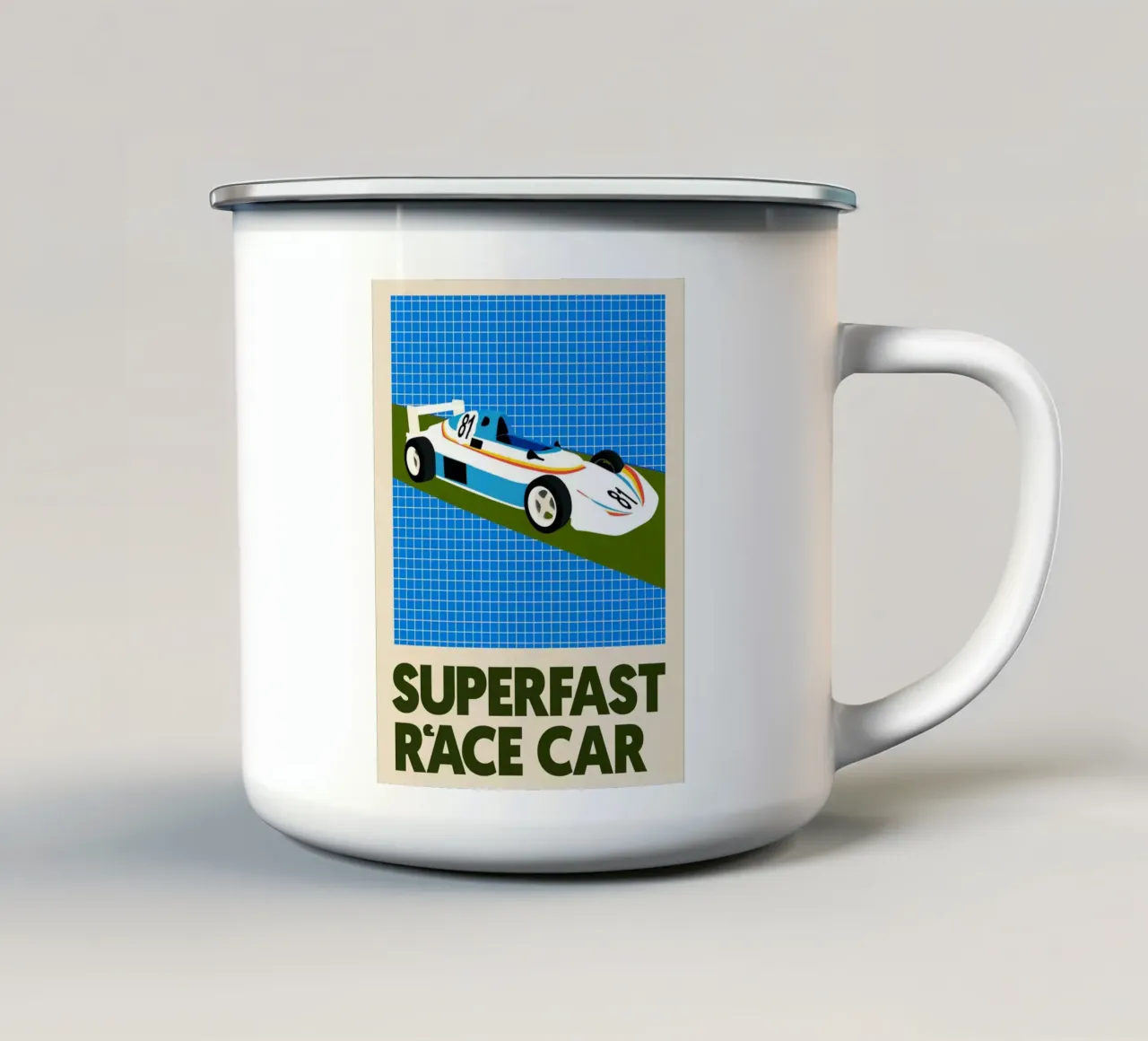Auto da corsa superveloce tazza in smalto da lawrencearmstron