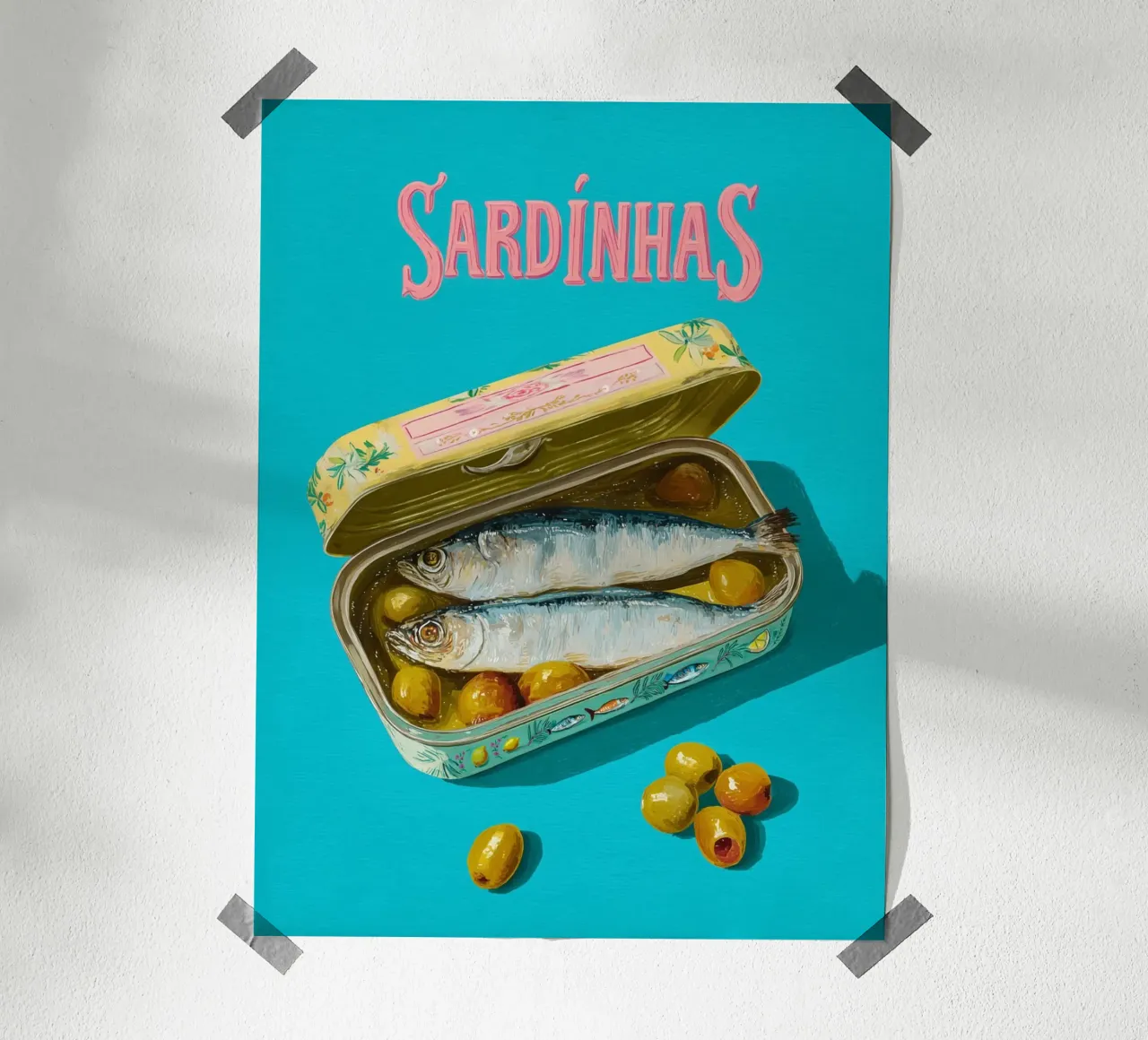 Sardinhas per buongustai poster con telaio in alluminio da Carinaprint