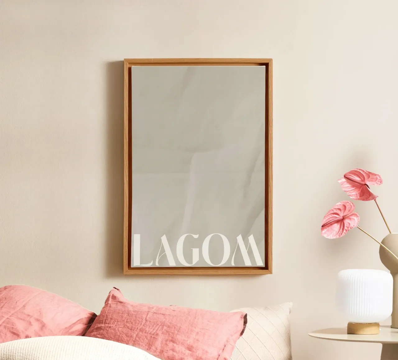 LAGOM (Whisper Words Series) tela con Cornice a cassetta da treechild